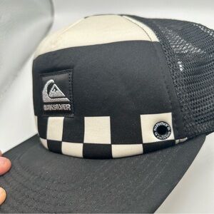 Vtg 90s Quicksilver Hat Adjustable Trucker Hat Rare Surf Skate Checkered